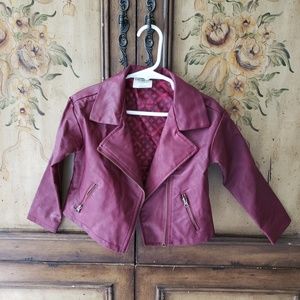 Maroon OshKosh faux leather jacket